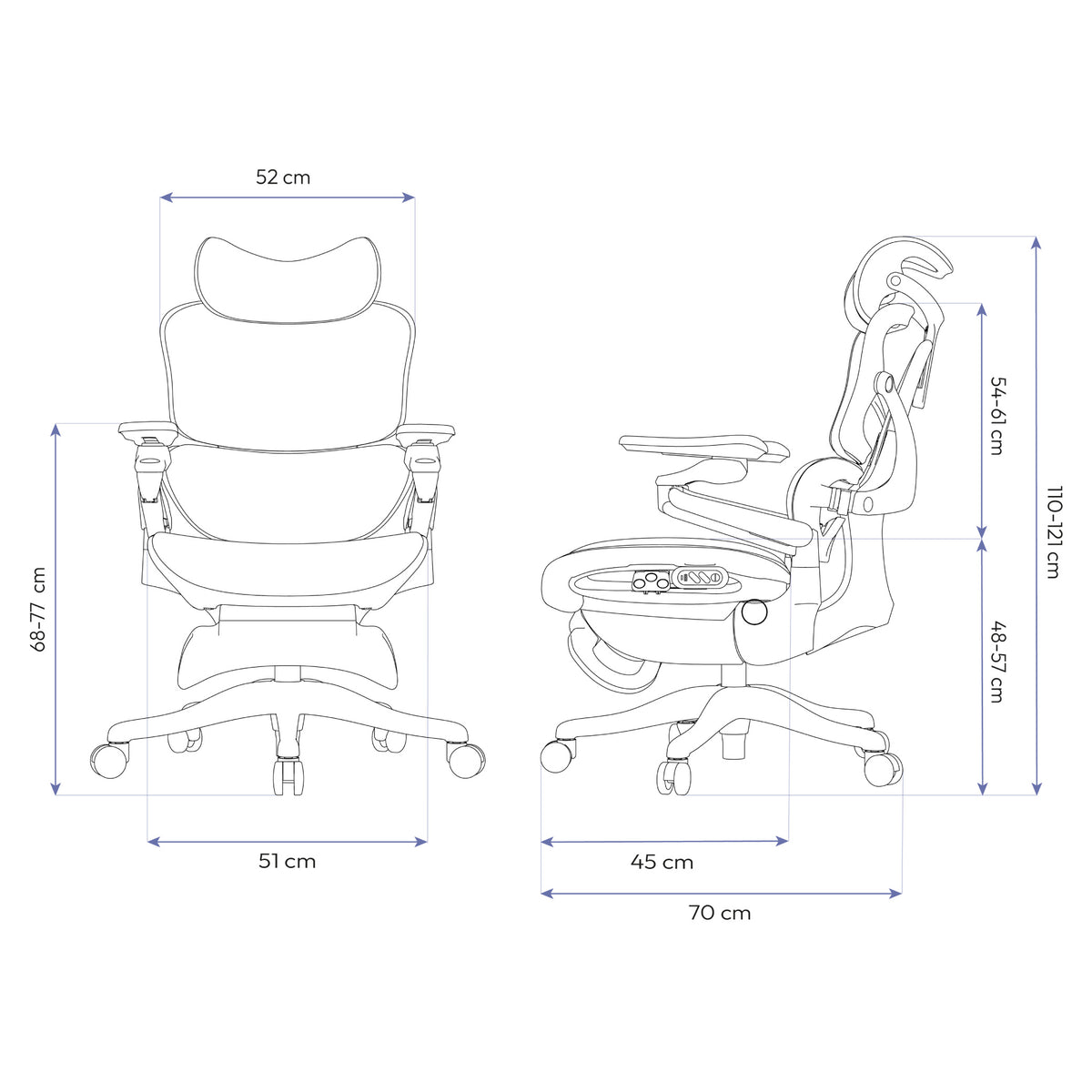 Cadeira Ergonômica de Ajuste Elétrico Elements EOS